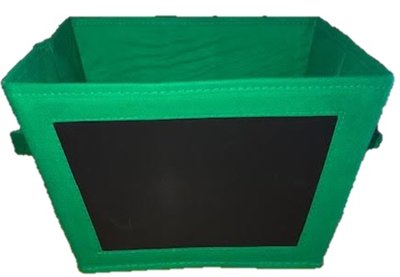 Opbergbox met krijtbord groot groen