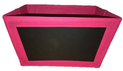 Opbergbox met krijtbord groot roze